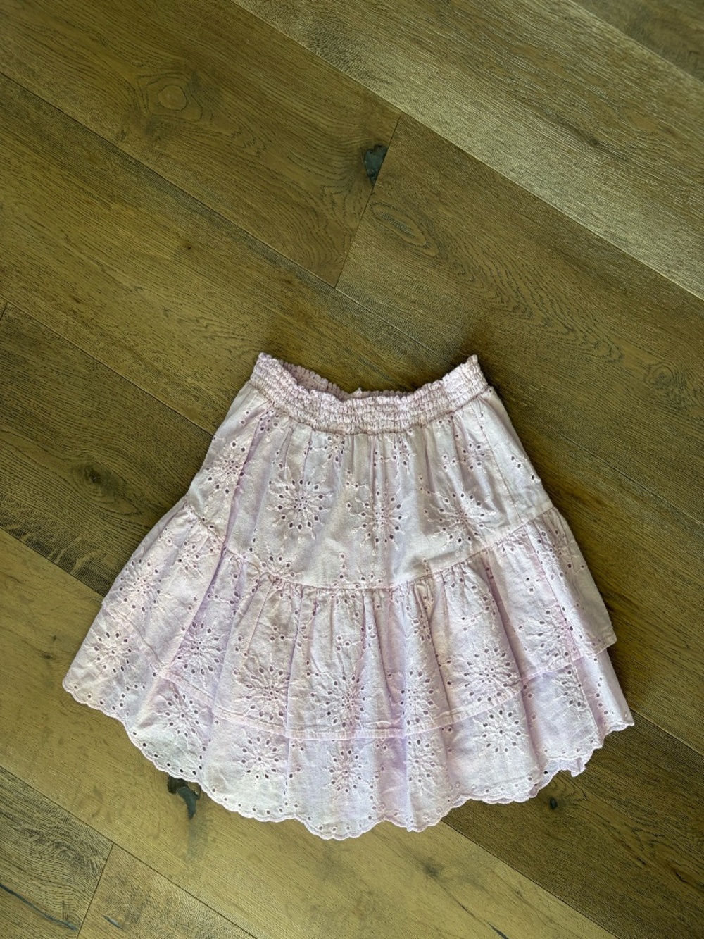 Purple ruffle eyelet skirt